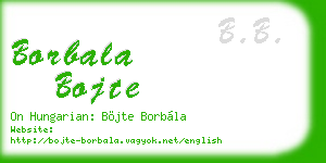 borbala bojte business card