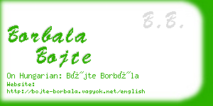 borbala bojte business card